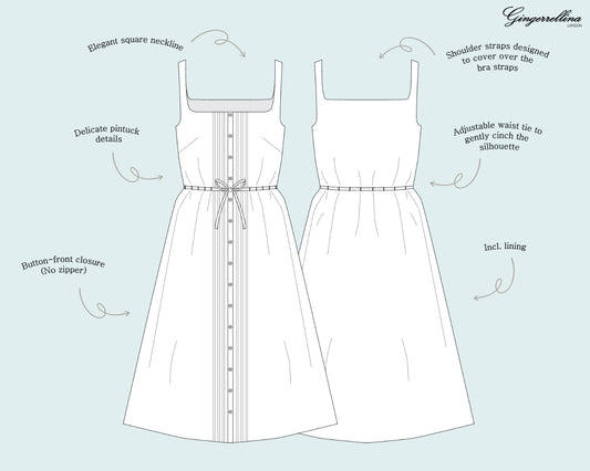 Angel top + dress - PDF sewing pattern - US 0-22