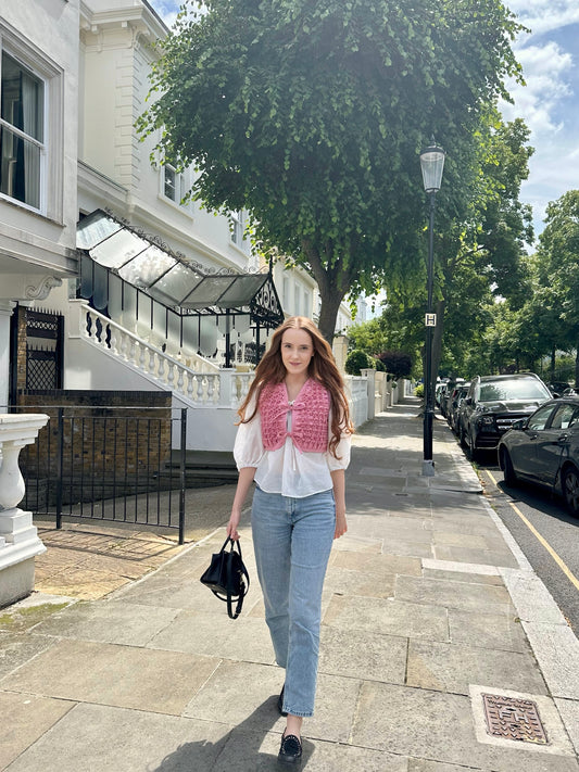 Hillgate - Floral smocked vest - rose quartz