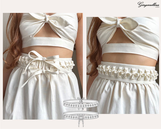 Lancaster floral smocked belt – PDF sewing pattern – sizes XS-5XL