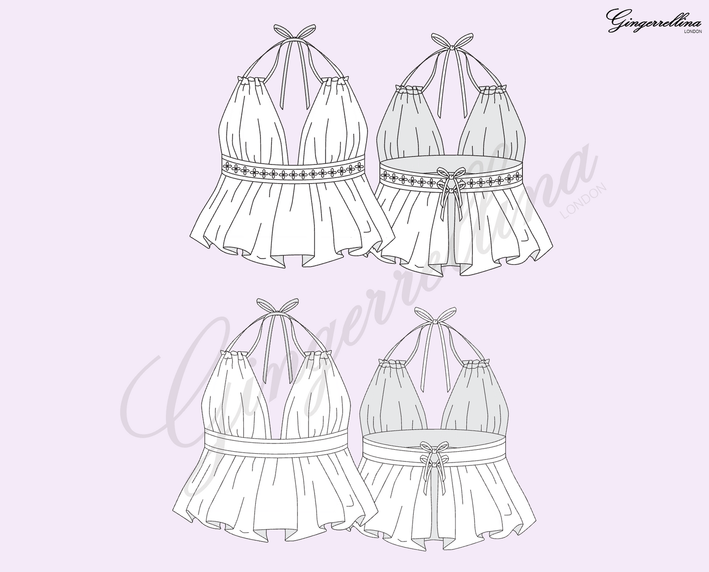 Portobello floral smocked top – PDF sewing pattern – sizes XS-XXL