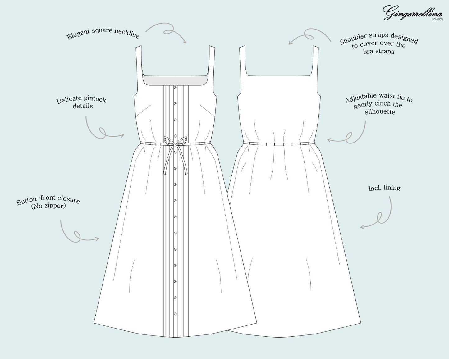 Angel top + dress - PDF sewing pattern - US 0-22