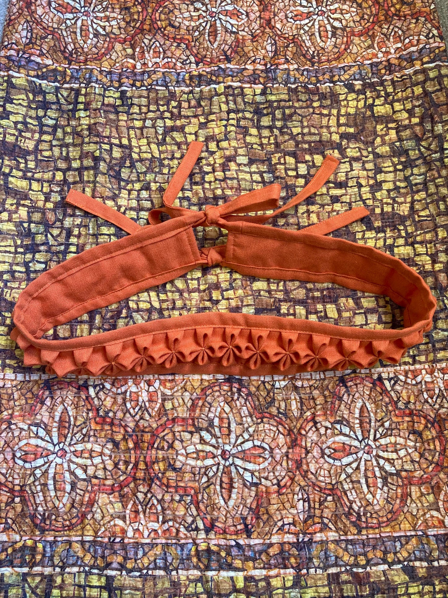 Floral smocked waist belt