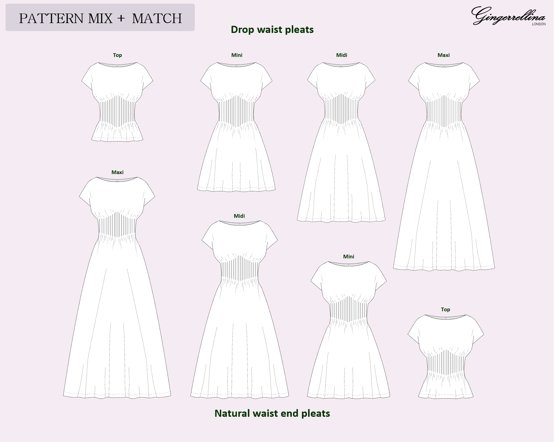 easy midi dress pattern Primrose dress - PDF sewing pattern