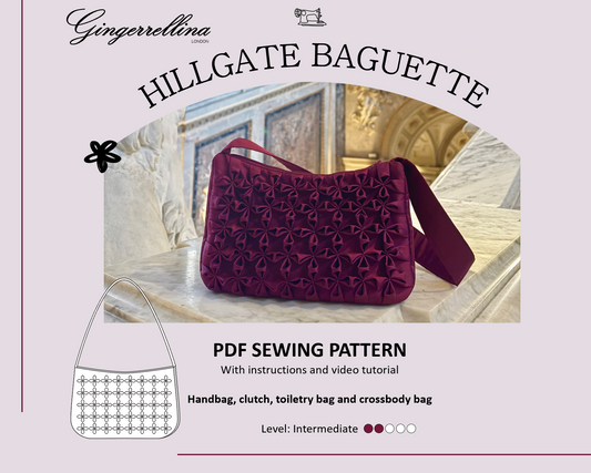 Hillgate baguette bag / clutch – floral smocking – PDF sewing pattern