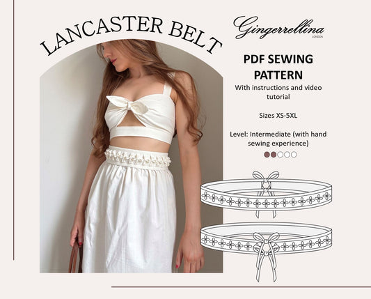 Lancaster floral smocked belt – PDF sewing pattern – sizes XS-5XL