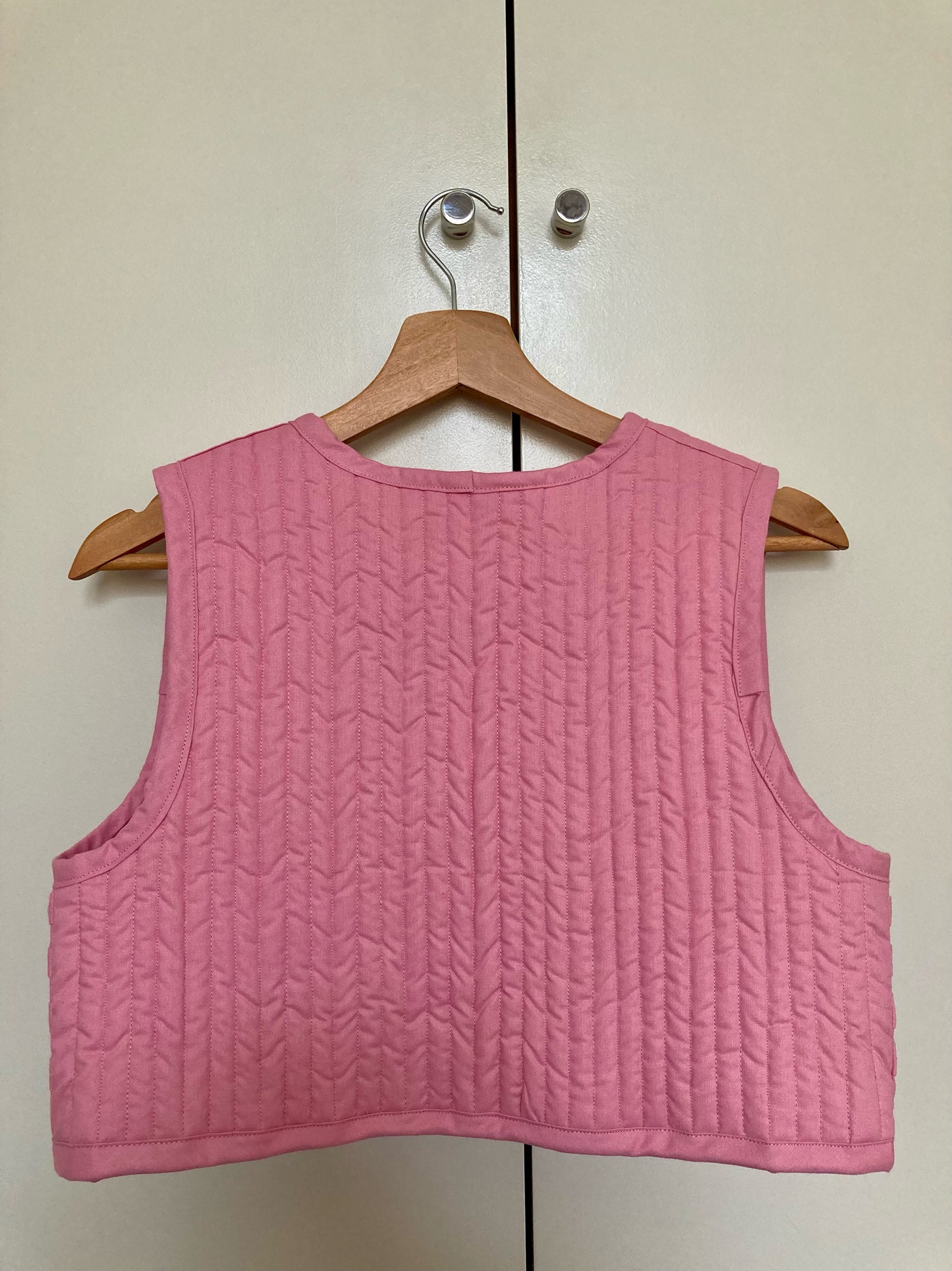 Floral smocked vest - rose quartz